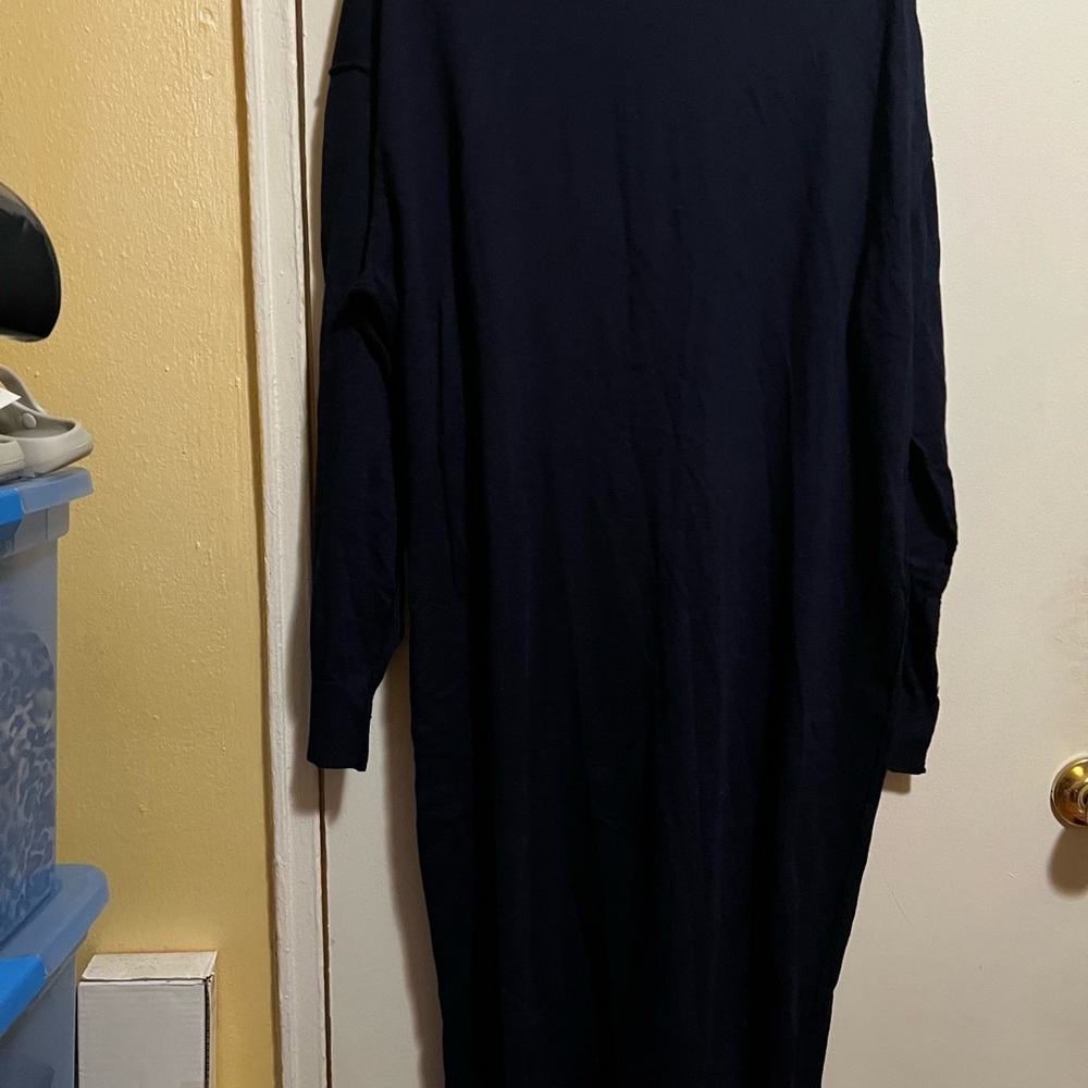 Zara Dark Blue Buttoned Dress - Picture 2 of 5